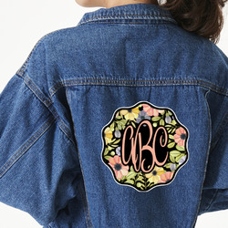 Boho Floral Twill Iron On Patch - Custom Shape - 2XL - Set of 4 (Personalized)
