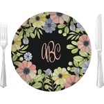 Boho Floral 10" Glass Lunch / Dinner Plates - Single or Set (Personalized)