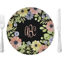Boho Floral 10" Glass Lunch / Dinner Plates - Single or Set (Personalized)