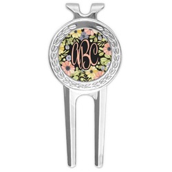 Boho Floral Golf Divot Tool & Ball Marker (Personalized)
