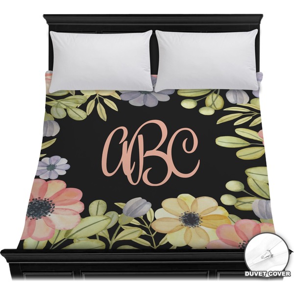 Custom Boho Floral Duvet Cover - Full / Queen (Personalized)