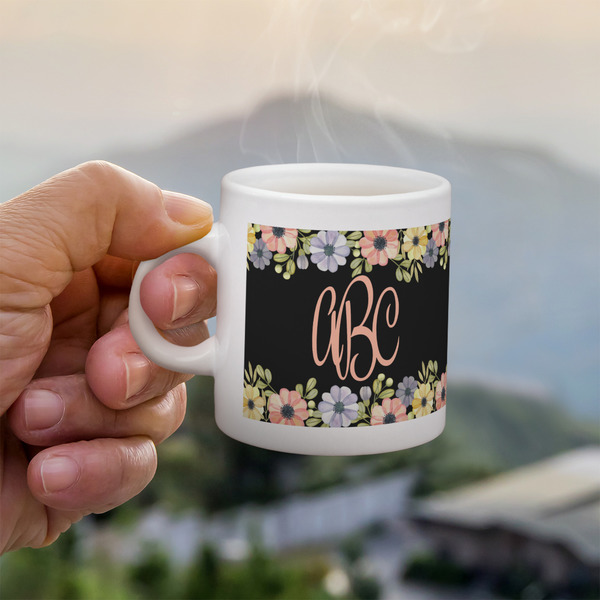 Custom Boho Floral Single Shot Espresso Cup - Single (Personalized)