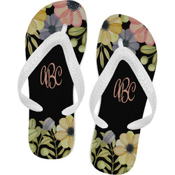 Boho Floral Flip Flops - Large (Personalized)