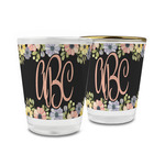 Boho Floral Glass Shot Glass - 1.5 oz (Personalized)