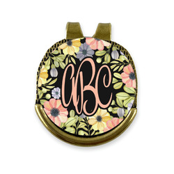 Boho Floral Golf Ball Marker - Hat Clip - Gold