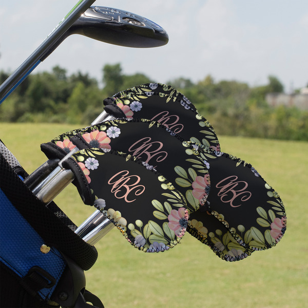 Custom Boho Floral Golf Club Iron Cover - Set of 9 (Personalized)