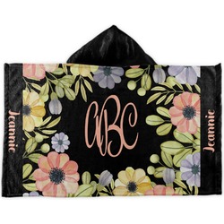 Boho Floral Kids Hooded Towel (Personalized)