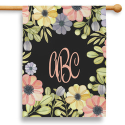 Boho Floral 28" House Flag - Single Sided (Personalized)