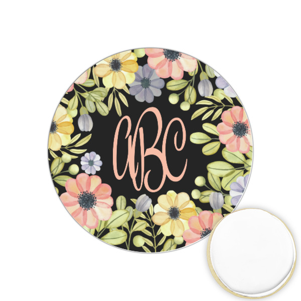 Custom Boho Floral Printed Cookie Topper - 1.25" (Personalized)