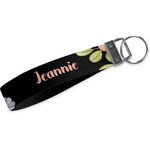 Boho Floral Webbing Keychain Fob - Large (Personalized)