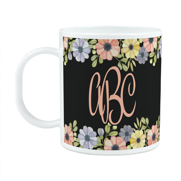 Custom Boho Floral Plastic Kids Mug (Personalized)