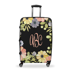 Boho Floral Suitcase - 28" Large - Checked w/ Monogram