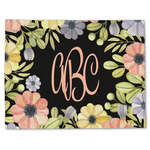 Boho Floral Single-Sided Linen Placemat - Single w/ Monogram