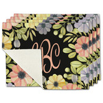 Boho Floral Single-Sided Linen Placemat - Set of 4 w/ Monogram