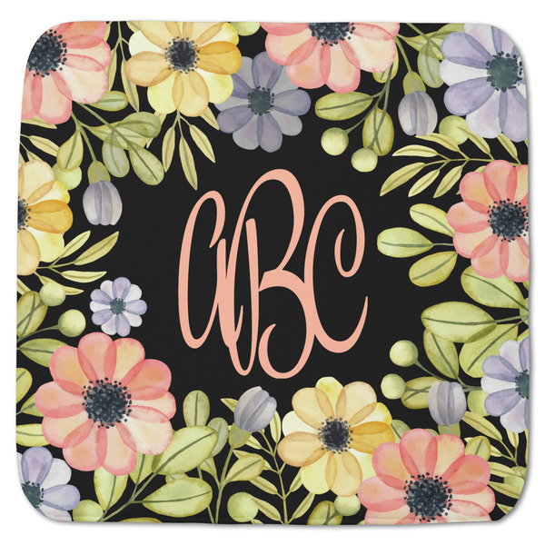 Custom Boho Floral Memory Foam Bath Mat - 48"x48" (Personalized)