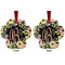 Boho Floral Metal Paw Ornament - Front and Back