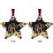 Boho Floral Metal Star Ornament - Front and Back