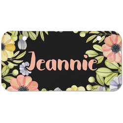 Boho Floral Mini/Bicycle License Plate (2 Holes) (Personalized)