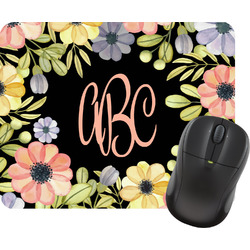 Boho Floral Rectangular Mouse Pad (Personalized)