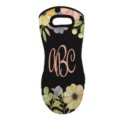 Boho Floral Neoprene Oven Mitt - Single w/ Monogram