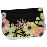 Boho Floral Burp Cloth - Fleece w/ Monogram