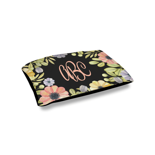 Custom Boho Floral Outdoor Dog Bed - Small (Personalized)