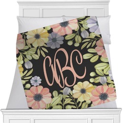 Boho Floral Minky Blanket - Twin / Full - 80"x60" - Double Sided (Personalized)