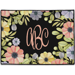 Boho Floral Door Mat - 24"x18" (Personalized)