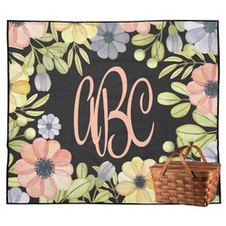Boho Floral Outdoor Picnic Blanket (Personalized)