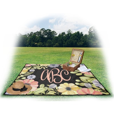 Floral Ying & Yang Picnic Blanket by stocksom_art_prints ...