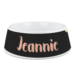 Boho Floral Plastic Dog Bowl (Personalized)