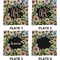 Boho Floral Set of Square Dinner Plates (Approval)