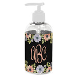 Boho Floral Plastic Soap / Lotion Dispenser (8 oz - Small - White) (Personalized)