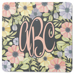 Boho Floral Square Rubber Backed Coaster (Personalized)