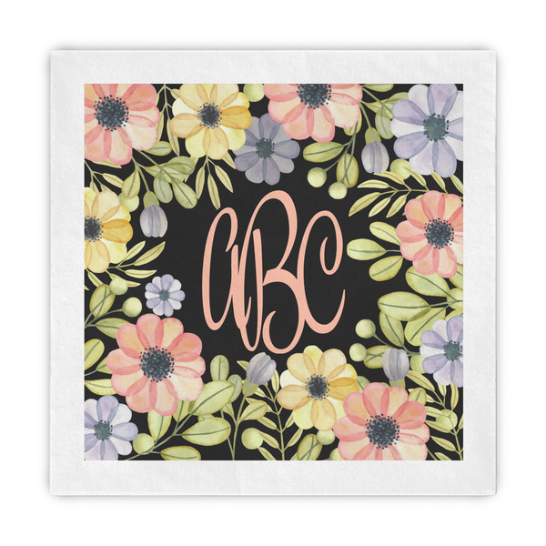 Custom Boho Floral Standard Decorative Napkins (Personalized)