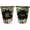 Boho Floral Trash Can Black - Front and Back - Apvl