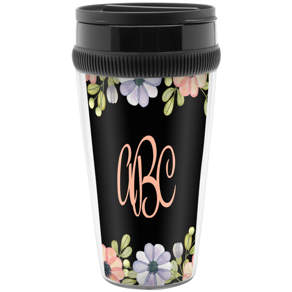 Custom Boho Floral Acrylic Travel Mug without Handle (Personalized)