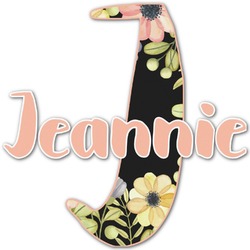 Boho Floral Name & Initial Decal - Custom Sized (Personalized)