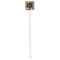 Boho Floral White Plastic Stir Stick - Double Sided - Square - Single Stick