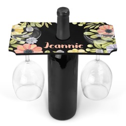 Boho Floral Wine Bottle & Glass Holder (Personalized)
