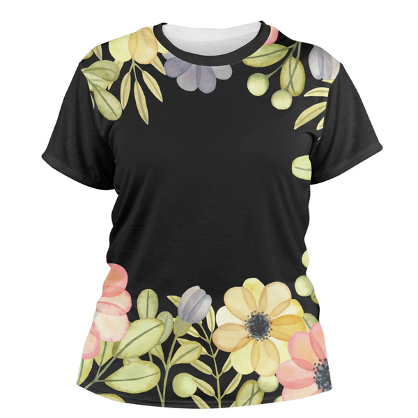 Custom Boho Floral Women's Crew T-Shirt - X Large