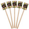 Boho Floral Wooden 6.25" Stir Stick - Rectangular - Fan View