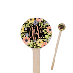 Boho Floral 7.5" Round Wooden Stir Sticks - Double Sided (Personalized)