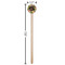 Boho Floral Wooden 7.5" Stir Stick - Round - Dimensions