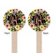 Boho Floral Wooden 7.5" Stir Stick - Round - Double Sided - Front & Back