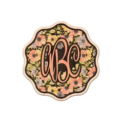 Boho Floral Genuine Maple or Cherry Wood Sticker (Personalized)