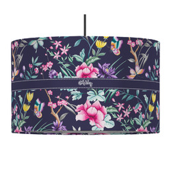 Chinoiserie 12" Drum Pendant Lamp - Fabric (Personalized)