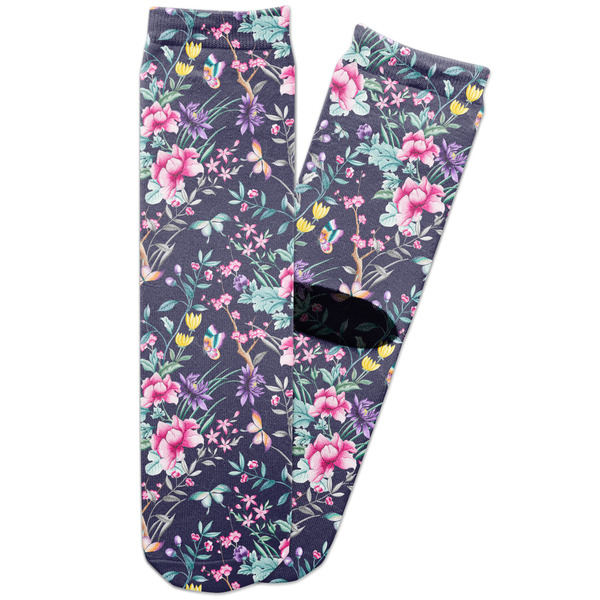 Custom Chinoiserie Adult Crew Socks