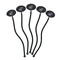Chinoiserie Black Plastic 7" Stir Stick - Oval - Fan