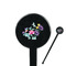 Chinoiserie Black Plastic 7" Stir Stick - Round - Closeup